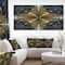 Designart Digital Gold Fractal Flower Pattern Oversized Abstract Canvas Art Print